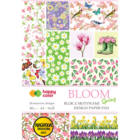 Happy Color Blok z Motywami Bloom Spring A4 16 ark. 80g