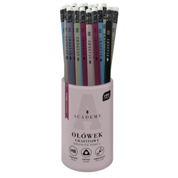 Interdruk Ołówek Trójkątny Hb Z Gumką Academy