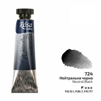 Rosa Gallery Farba  Akwarelowa  Neutral Black 724 10 Ml Tuba