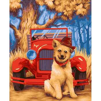 Malowanie Po Numerach Podobrazie 40x50 Cm Niki4 Piesek W Kapeluszu