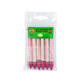 Koh-i-noor Kreda 8220/1 Czerwona Olejowa Na Szkło I Porcelanę Op. 6 Szt.