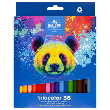 Koh-i-noor Kredki Triocolor 3145 36 Kolorów 9 Mm Niedźwiedź - Seria Niebieska