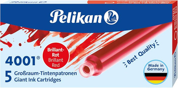 Pelikan Naboje Długie 5 Szt. Czerwone