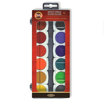 Koh-i-noor Farby Akwarelowe Kryjące 175504 12 Kol. 30 Mm