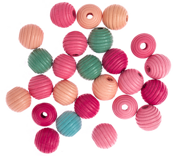 Dp Craft Koraliki Drewniane Frezowane Kolorowe 15 Mm 25 Szt.