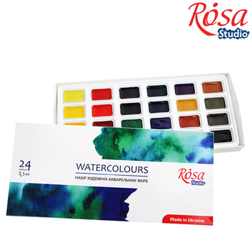 Rosa Studio Farby Akwarelowe W Kostkach W Opakowaniu Kartonowym 24 Kol. 2,5 Ml