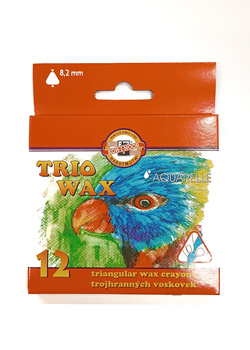 Koh-i-noor Kredki Trio Wax Akwarelowe 8252/1 12 Kol. 8,2 Mm