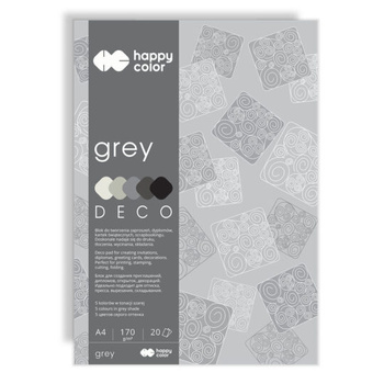Happy Color Blok Deco Grey A4 20 Ark. 170 G.