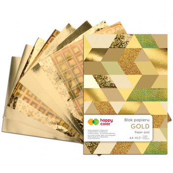 Happy Color Blok Papieru Gold A4 10 ark. 230g