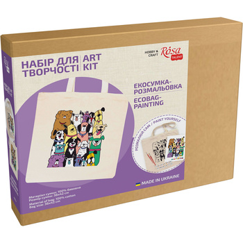 Rosa Talent Zestaw - Torba Do Malowania Dogs, Bawełna 220 G. 38x42 Cm