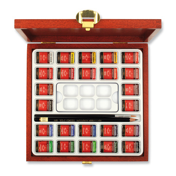 Koh-i-noor Farby Akwarelowe Mondeluz 01636/5 8 G. 24 Kol. Kaseta Drewniana