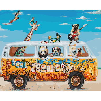 Malowanie Po Numerach Podobrazie 40x50 Cm Niki4 Zwierzątka W Busie