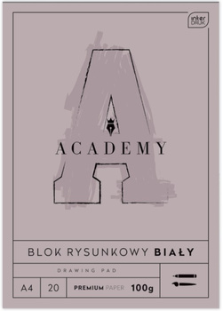 Interdruk Blok Rysunkowy Biały A4 20ark. 100g Academy