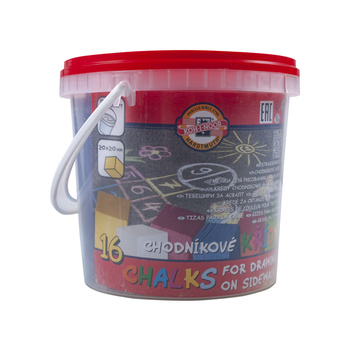 Koh-i-noor Kreda 112516 Chodnikowa Zestaw 16 Kol. W Wiaderku