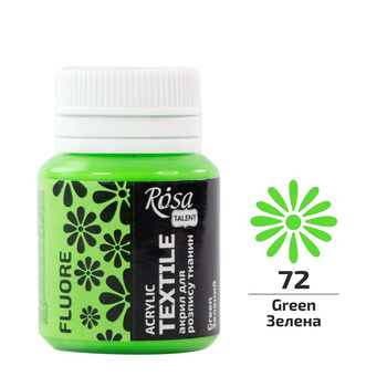 Rosa Talent Farba Do Tkanin Fluorescencyjna Green 72 20 Ml