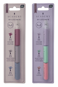 Interdruk Marker+Zakreślacz+Cienkopis 3w1 Academy