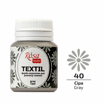 Rosa Talent Farba Do Tkanin Gray 40 20 Ml