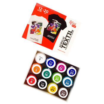 Rosa Talent Farby Do Tkanin Style 12 Kol. X 20 Ml