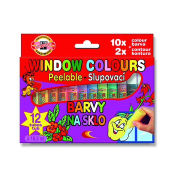 Koh-i-noor Farby Witrażowe 9739 10 Kol.+ 2 Kontury 10,5 Ml