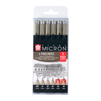 Sakura Zestaw Micron 6 Black 4+2 Poxsdkb6p