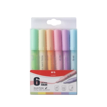 M&G Markery Akrylowe Pastelowe 6kol Set1 1-2mm