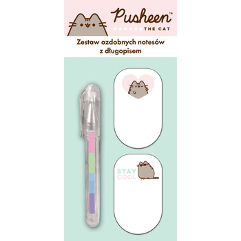 PUSHEEN ZESTAW OZDOBNYCH NOTESÓW SAMOPRZYLEPNYCH 2 SZT. Z DŁUGOPISEM