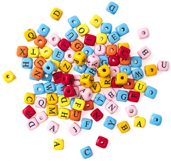 Dp Craft Koraliki Kwadratowe Drewniane Kolorowe Litery 10x10 Mm 100 Szt.