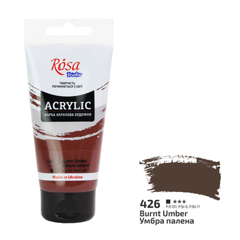 Rosa Studio Farba Akrylowa Burnt Umber 426 75 Ml