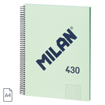 MILAN KOŁONOTES A4 80K. KRATKA ZIELONY