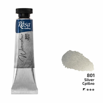 Rosa Gallery Farba  Akwarelowa  Silver 801 10 Ml Tuba
