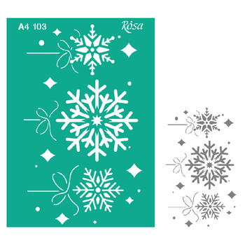 Rosa Talent Szablon Samoprzylepny Wielokrotnego Użytku, Nr 103, A4 (21x29.7 Cm) - Xmas, Gwiazdki