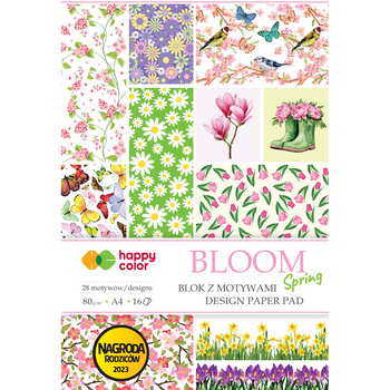 Happy Color Blok z Motywami Bloom Spring A4 16 ark. 80g