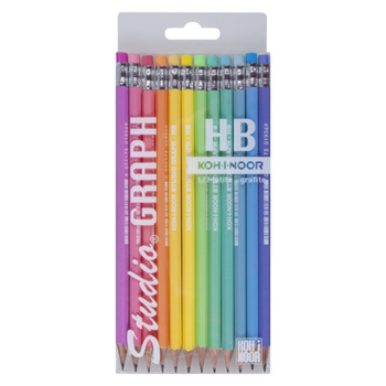 Koh-i-noor Ołówki Studio Graph Mat Hb Kpl. 12 Szt. Mix Kolorów