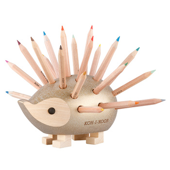 Koh-I-Noor Drewniany Jeż Na Kredki Średni Złoty + 24 Kredki