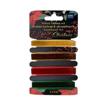 Interdruk Zestaw Tasiemek Aksamitnych 4x2 M Christmas