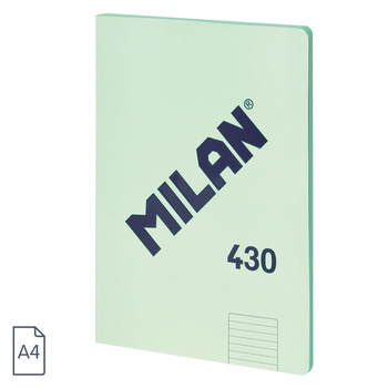 Milan Notes Klejony A4 48k. Linia Zielony