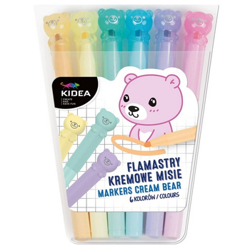 Kidea Flamastry Kremowe Misie 6 Kolorów