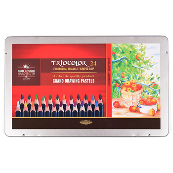 Koh-I-Noor Kredki Triocolor 3164 24 Kolorów Opakowanie Metalowe