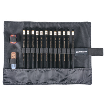 Koh-i-noor Zestaw Ołówków Toison D"Or 1900 W Czarnym Piórniku, 12 Sztuk, 8b-2h