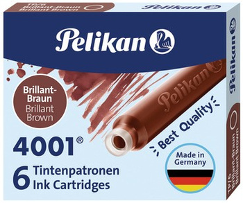 Pelikan Naboje Krótkie 6 Szt. Brązowe