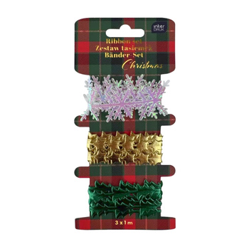 Interdruk Zestaw Tasiemek Shapes 3x1 M Christmas