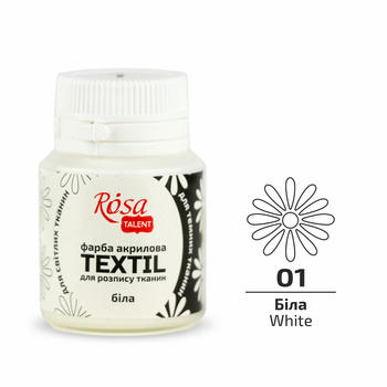 Rosa Talent Farba Do Tkanin White 01 20 Ml