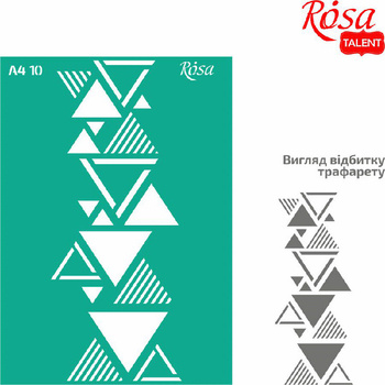 Rosa Talent Szablon Samoprzylepny Wielokrotnego Użytku, Nr 10, A4 (21x29.7 Cm) - Trójkąty