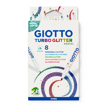 Giotto Pisaki Brokatowe Turbo Glitter Pastel 8 Kol.