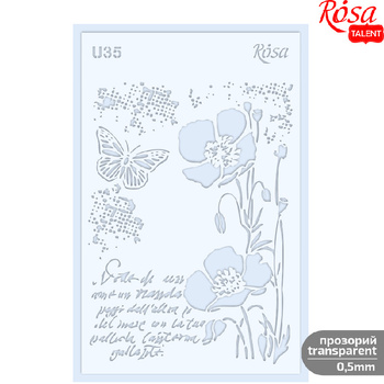 Rosa Talent Plastikowy Szablon Wielokrotnego Użytku, Nr U35, 13x20 Cm - Maki
