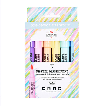 Koh-i-Noor Markery Pędzelkowe Pastelowe 2409 KPL. 6 Kolorów
