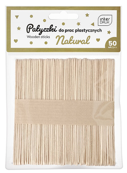 INTERDRUK PATYCZKI DREWNIANE NATURALNE 113X10MM 50SZT.