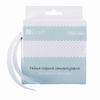 Dp Craft Taśma Rzepowa Samoprzylepna Biała 15 Mm x 5 M