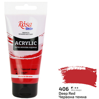 Rosa Studio Farba Akrylowa Dark Red 406 75 Ml