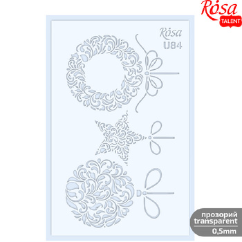 Rosa Talent Plastikowy Szablon Wielokrotnego Użytku, Nr U84, 13x20 Cm - Xmas, Bombki